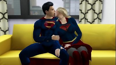Superman ravages Supergirl DC porn three dimensional