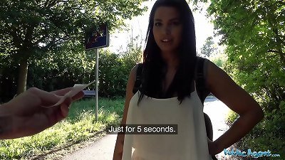 Public Agent Chloe Lamour gets her big boobs jizzed on for cash