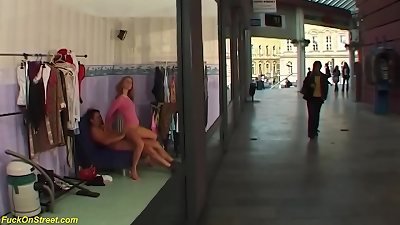 stepsister violent assfuck at public shopping mall